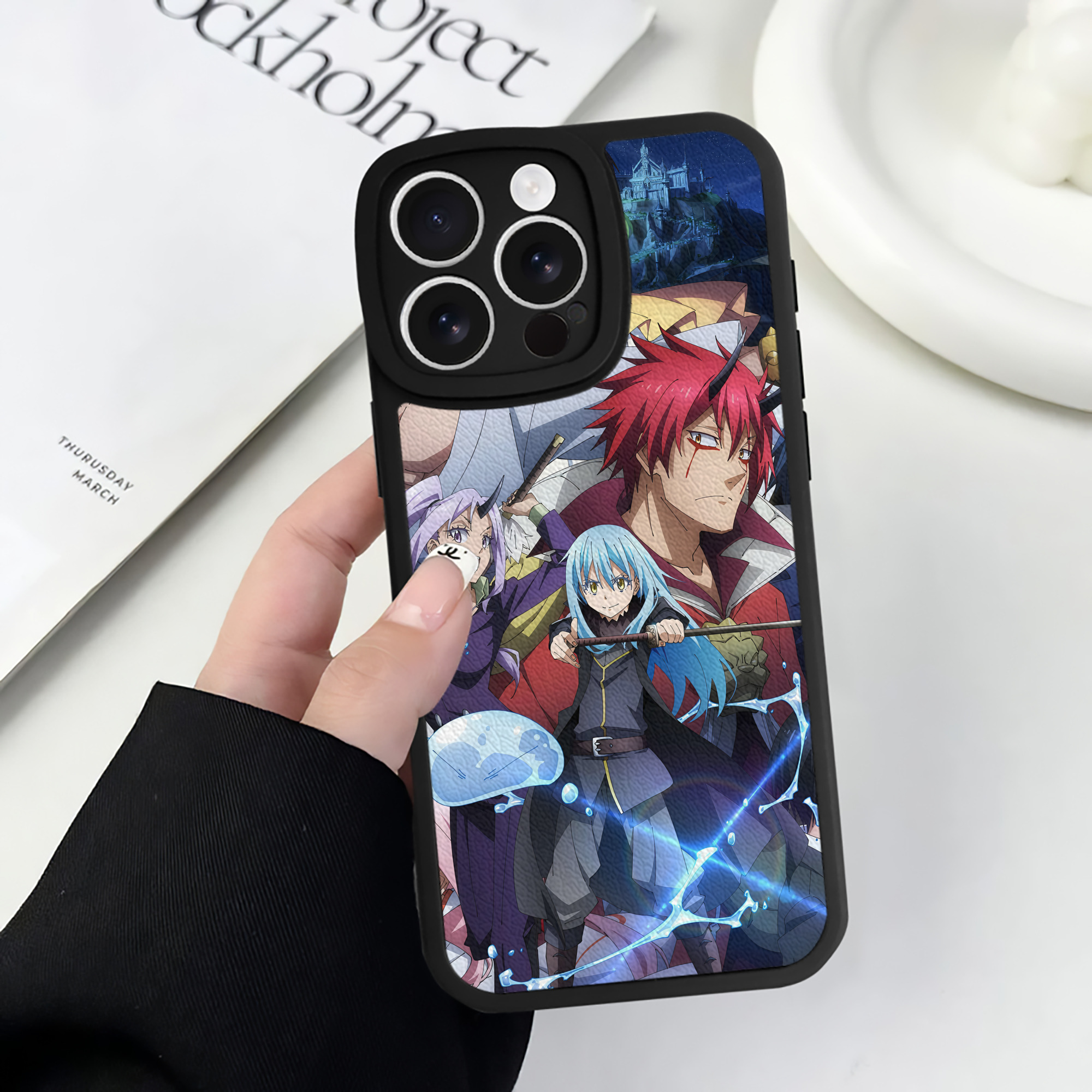 （画像用） 転スラ Regarding Reincarnated to Slime 【iPhone 16シリーズ対応】シリコンスマホケース（レザー調） 材質：シリコン